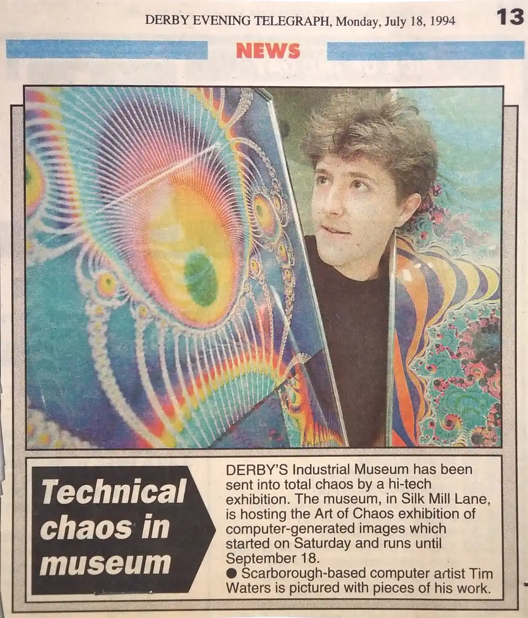 Derby evening telegraph 90s fractal exhibition