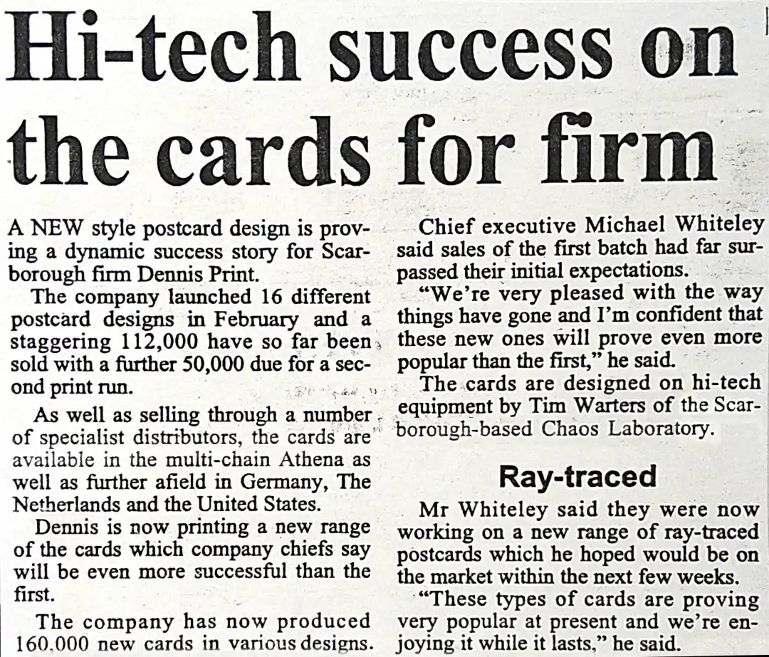 Scarborough evening news article 90s fractal art